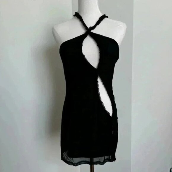Peppermayo cut out black mini dress 6 - Picture 2 of 6